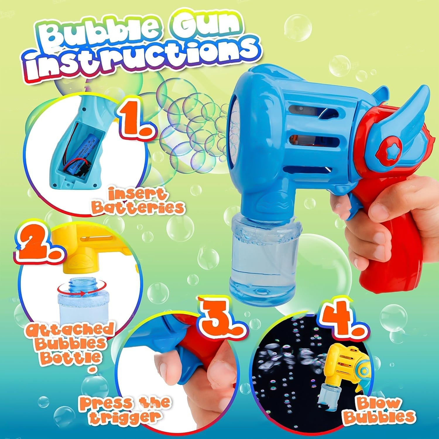 Rechargeable Bubble Gun Toy for Kids (1 Set) Rechargeable Bubble Gun Toy for Kids (1 Set)
